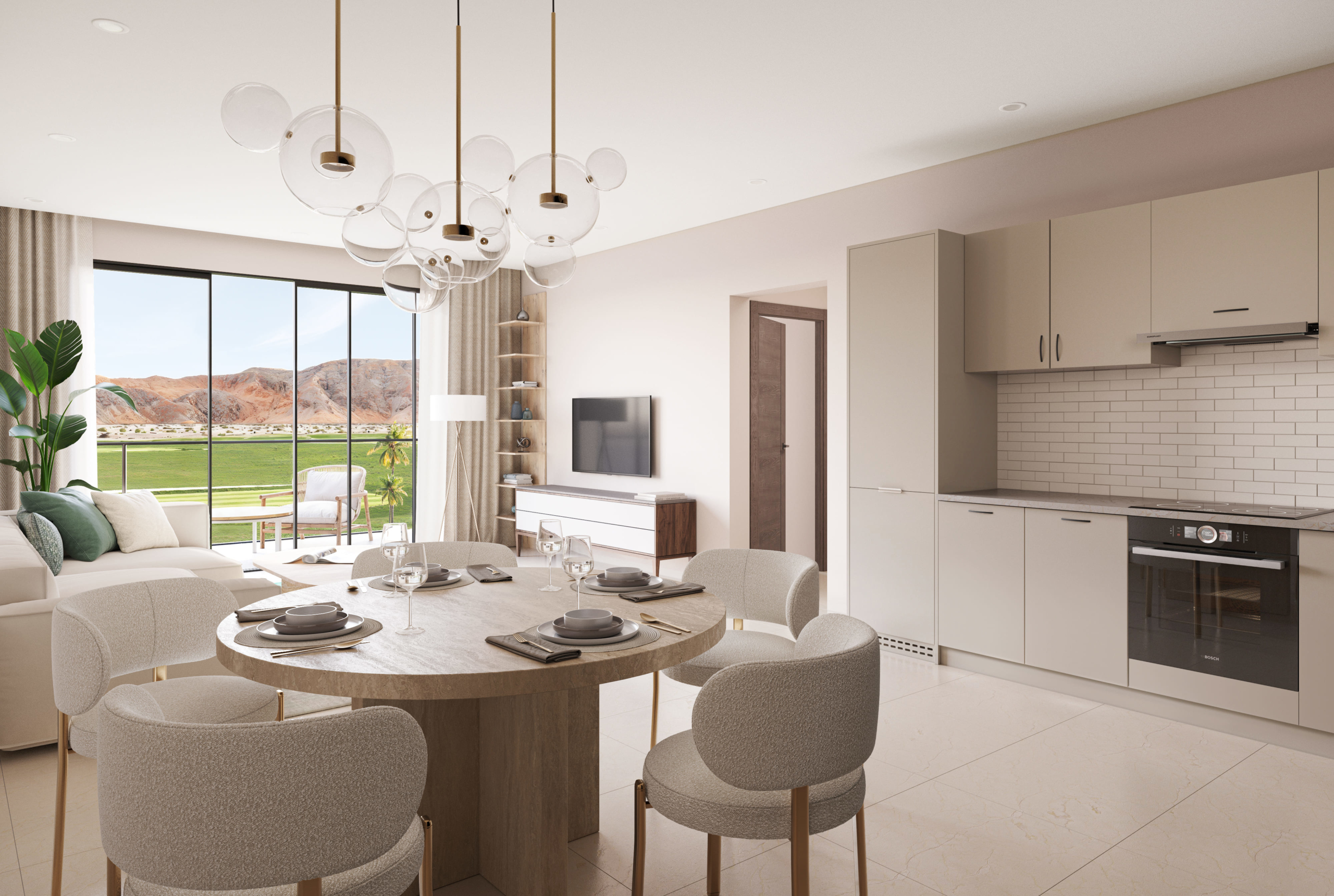 Two bedroom apartment interior at Solaris Oman