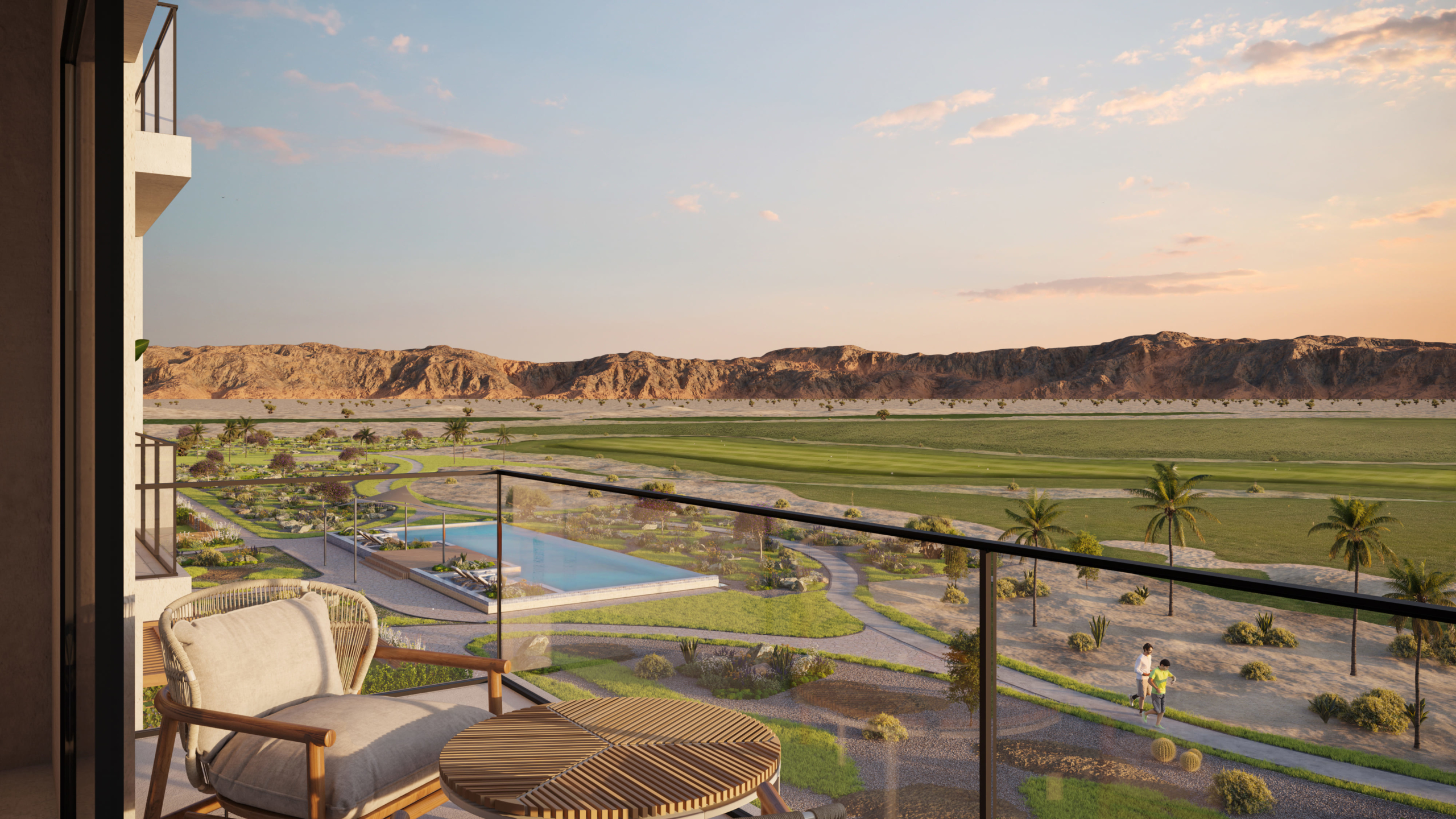 Solaris balcony and landscaped exterior